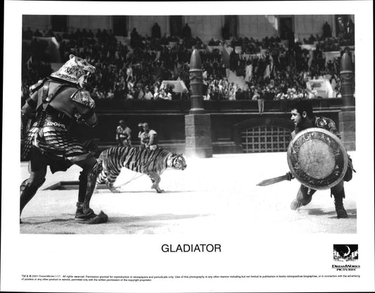 Russell Crowe GLADIATOR arena original 10x8 press photo 2001