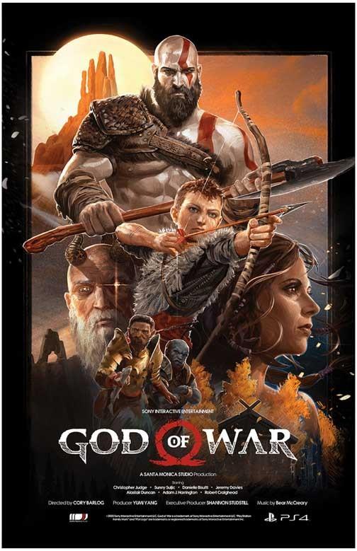 Kratos GOD OF WAR cast video game poster 11x17