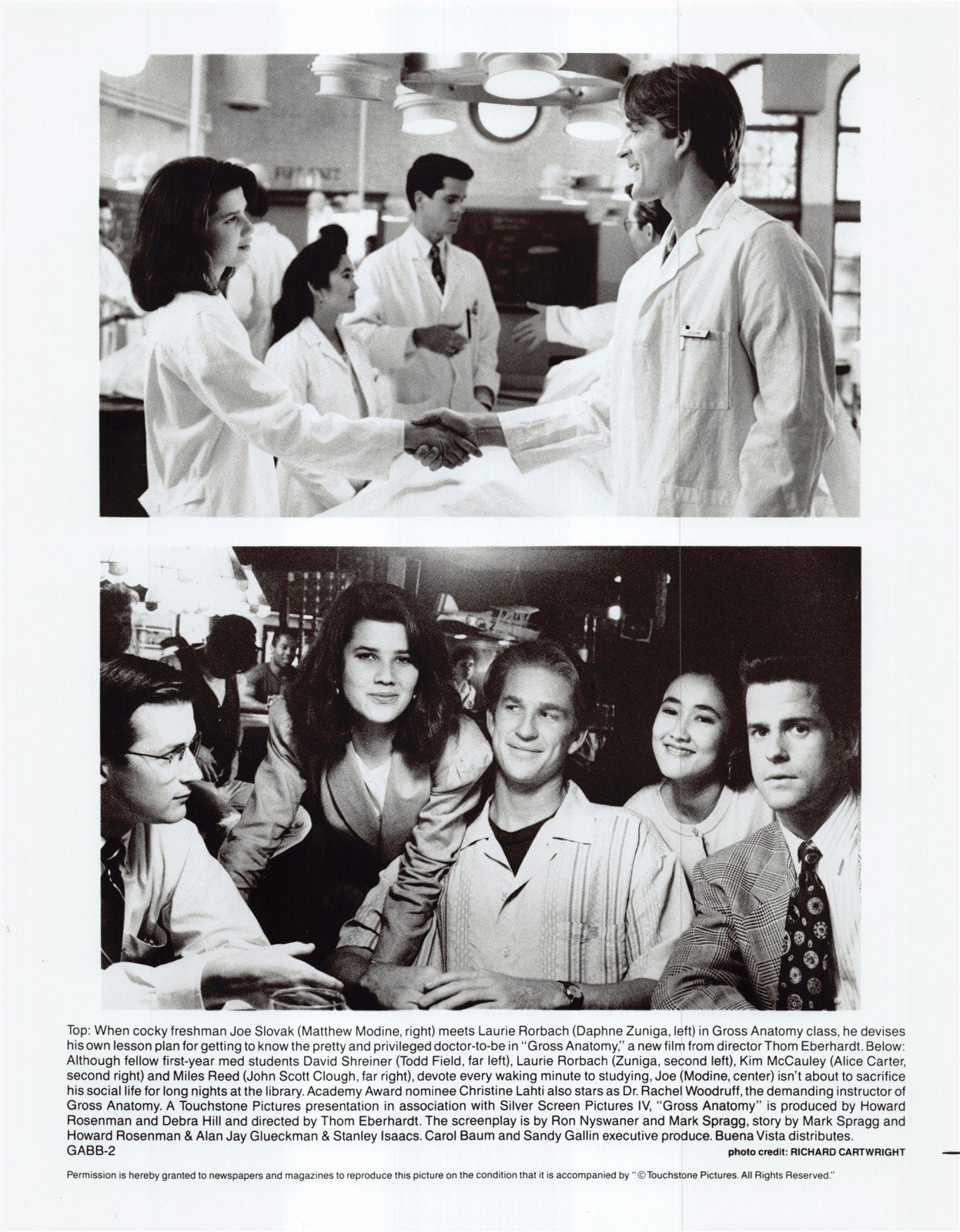 Daphne Zuniga GROSS ANATOMY Matthew Modine original 8x10 press photo 1989