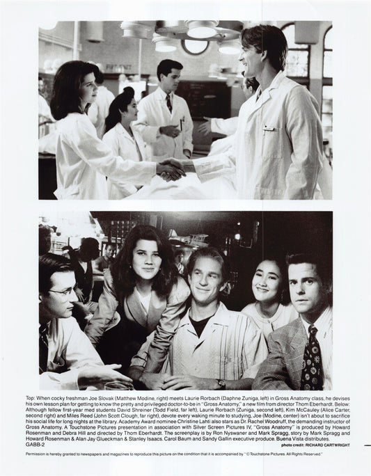 Daphne Zuniga GROSS ANATOMY Matthew Modine original 8x10 press photo 1989