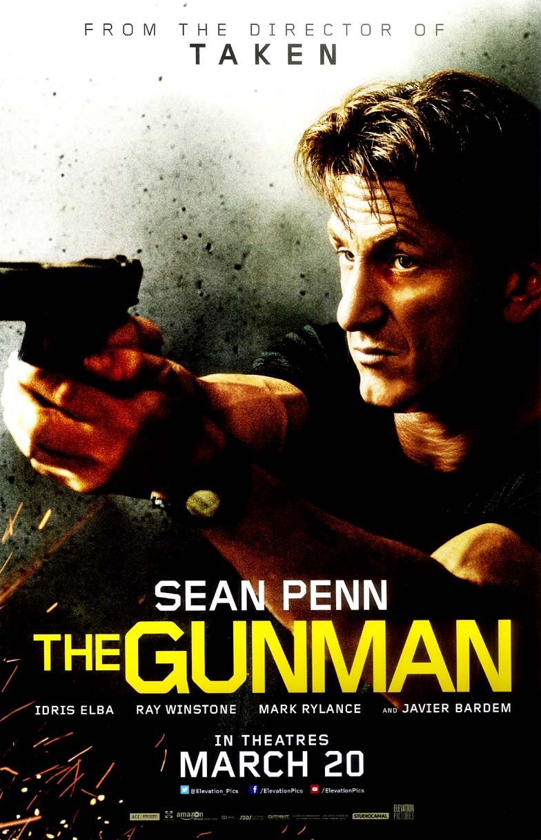 Sean Penn THE GUNMAN original studio movie poster 11x17