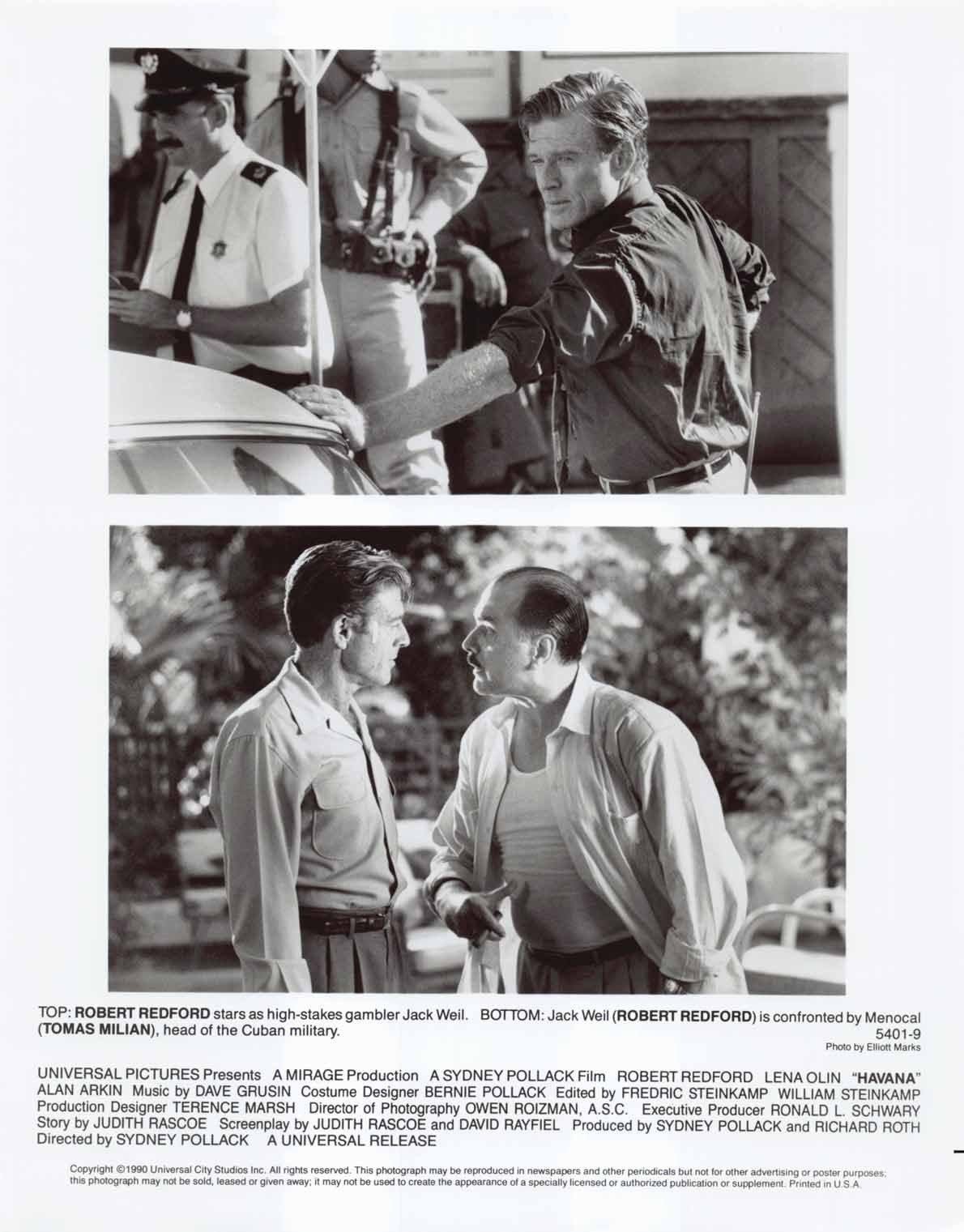 Raul Julia HAVANA Lena Olin Robert Redford original 8x10 press photos 1990