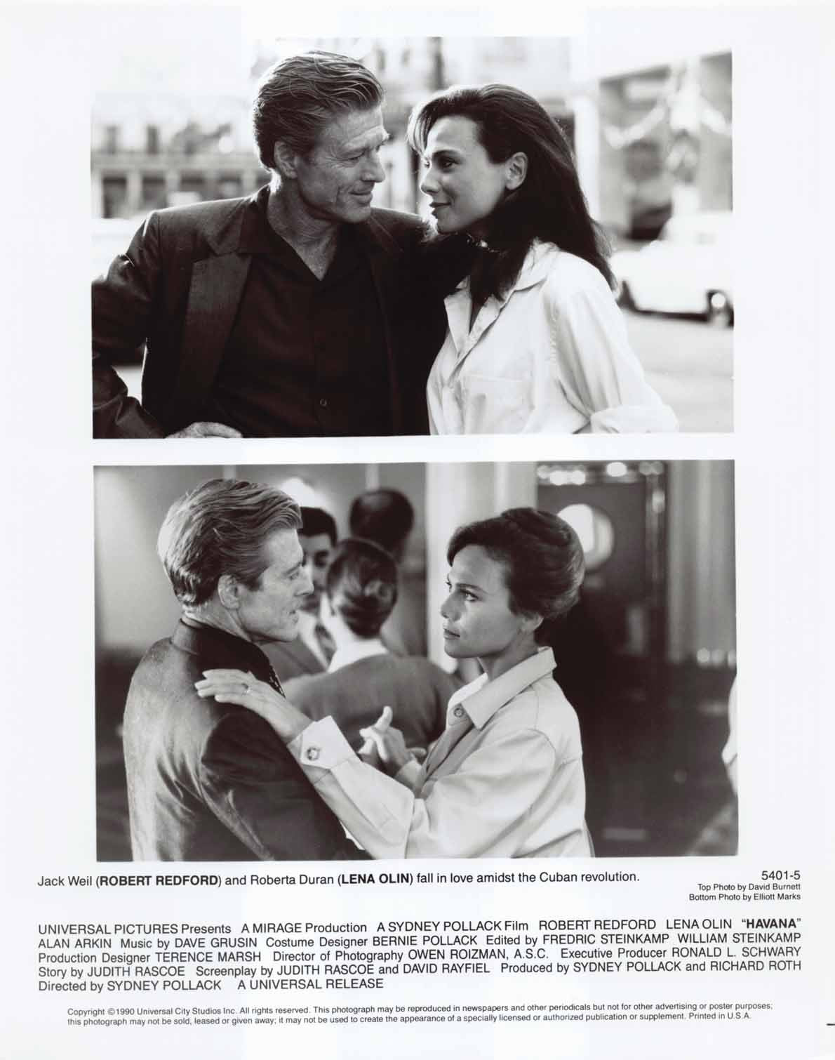 Raul Julia HAVANA Lena Olin Robert Redford original 8x10 press photos 1990