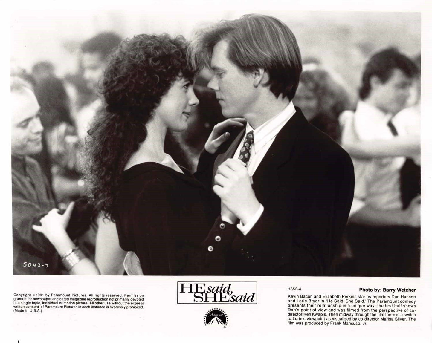 Kevin Bacon HE SAID, SHE SAID Elizabeth Perkins 1991 original 8x10 press photos