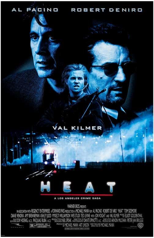 Al Pacino HEAT Robert De Niro Val Kilmer movie poster 11x17 Michael Mann