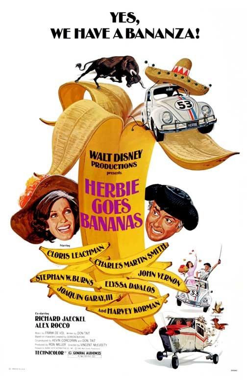 Cloris Leachman HERBIE GOES BANANAS Harvey Korman movie poster 11x17