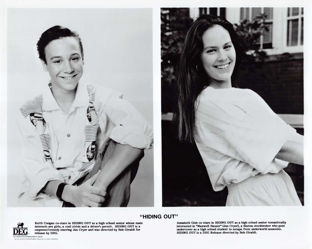Jon Cryer HIDING OUT Annabeth Gish original 8x10 press photos 1987