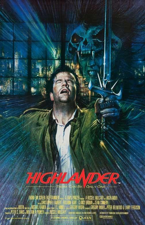 Christopher Lambert HIGHLANDER Sean Connery artwork UK movie poster 11x17