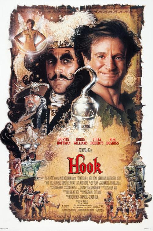 Robin Williams HOOK Dustin Hoffman 1991 original 27x40 movie poster Drew Struzan