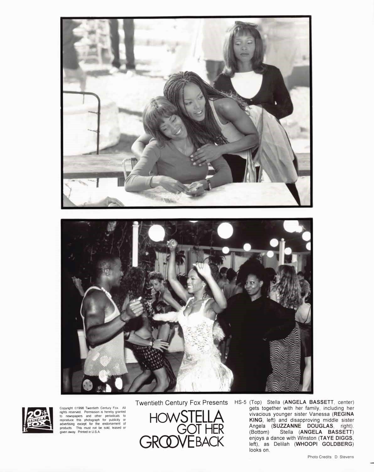 Angela Bassett HOW STELLA GOT HER GROOVE BACK 1998 original press photos