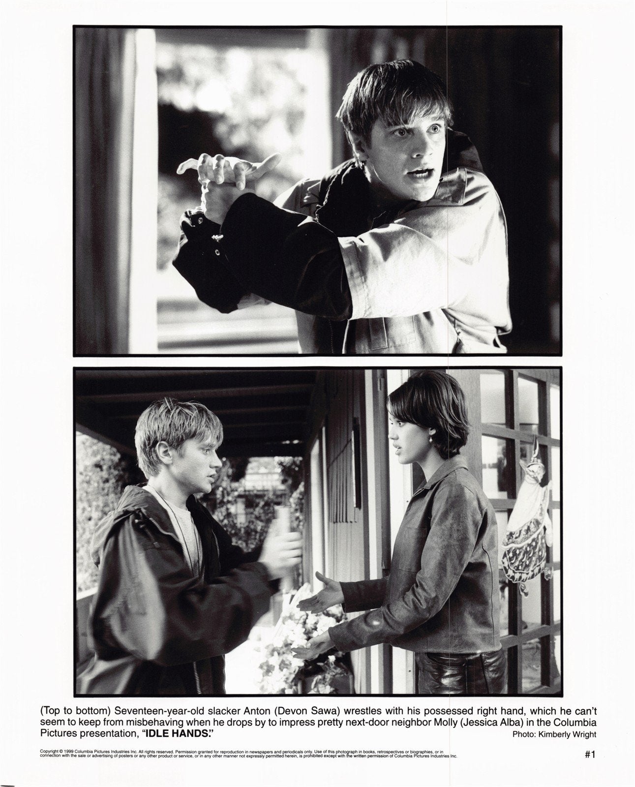 Devon Sawa IDLE HANDS Jessica Alba original 8x10 press photo 1999