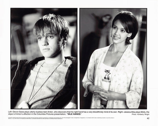 Devon Sawa IDLE HANDS Jessica Alba original 10x8 press photo 1999