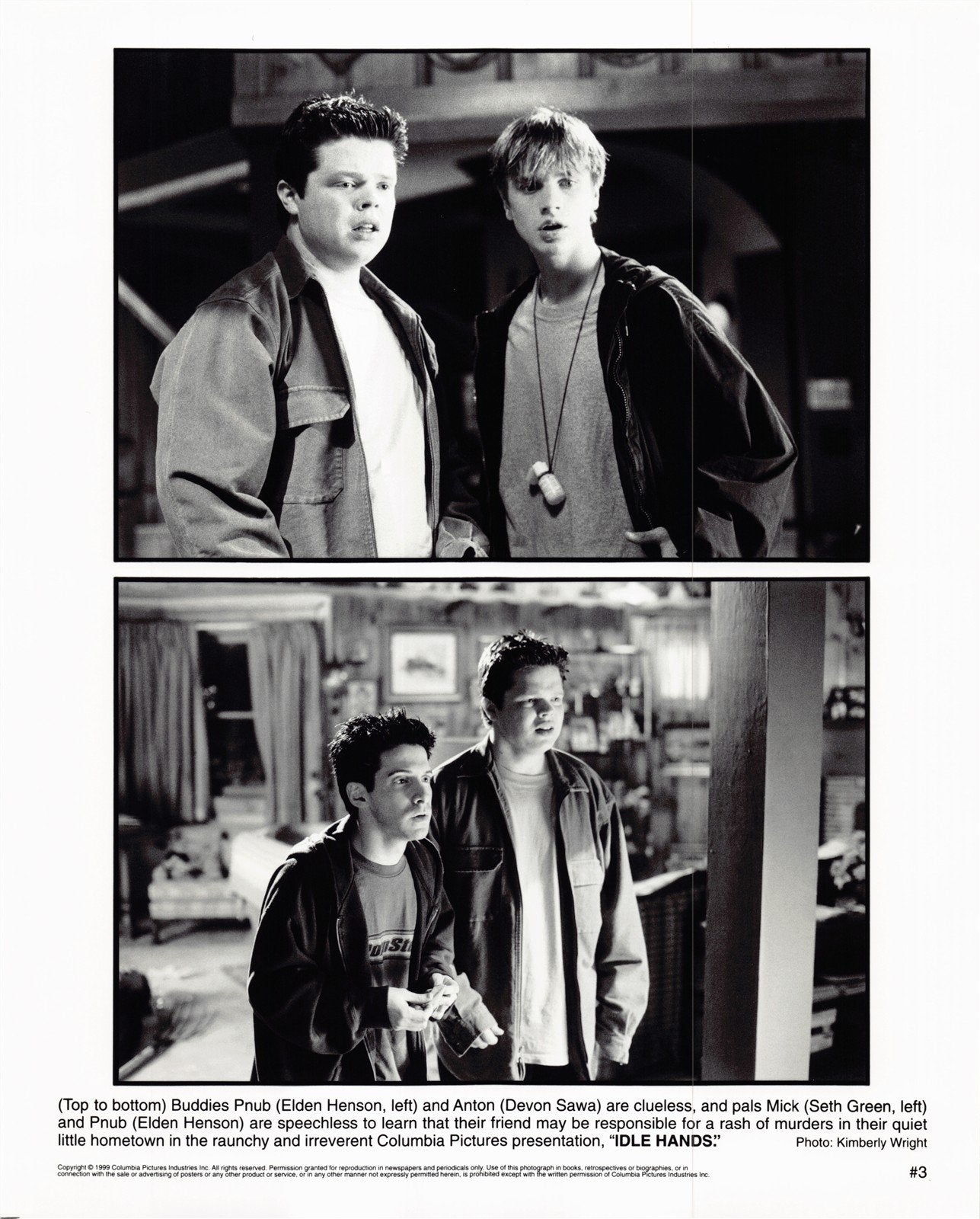Elden Henson IDLE HANDS Devon Sawa Seth Green original 8x10 press photo 1999