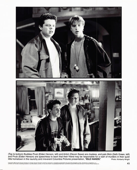 Elden Henson IDLE HANDS Devon Sawa Seth Green original 8x10 press photo 1999