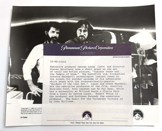 Lucas INDIANA JONES TEMPLE OF DOOM Spielberg original 8x10 photo 1984