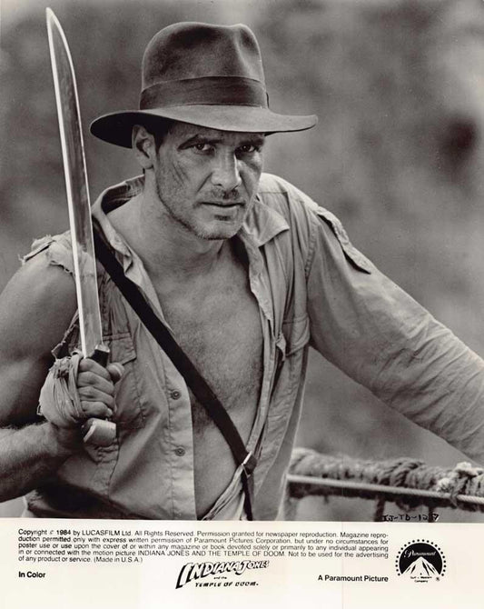 Harrison Ford INDIANA JONES TEMPLE OF DOOM original 8x10 press photo 1984