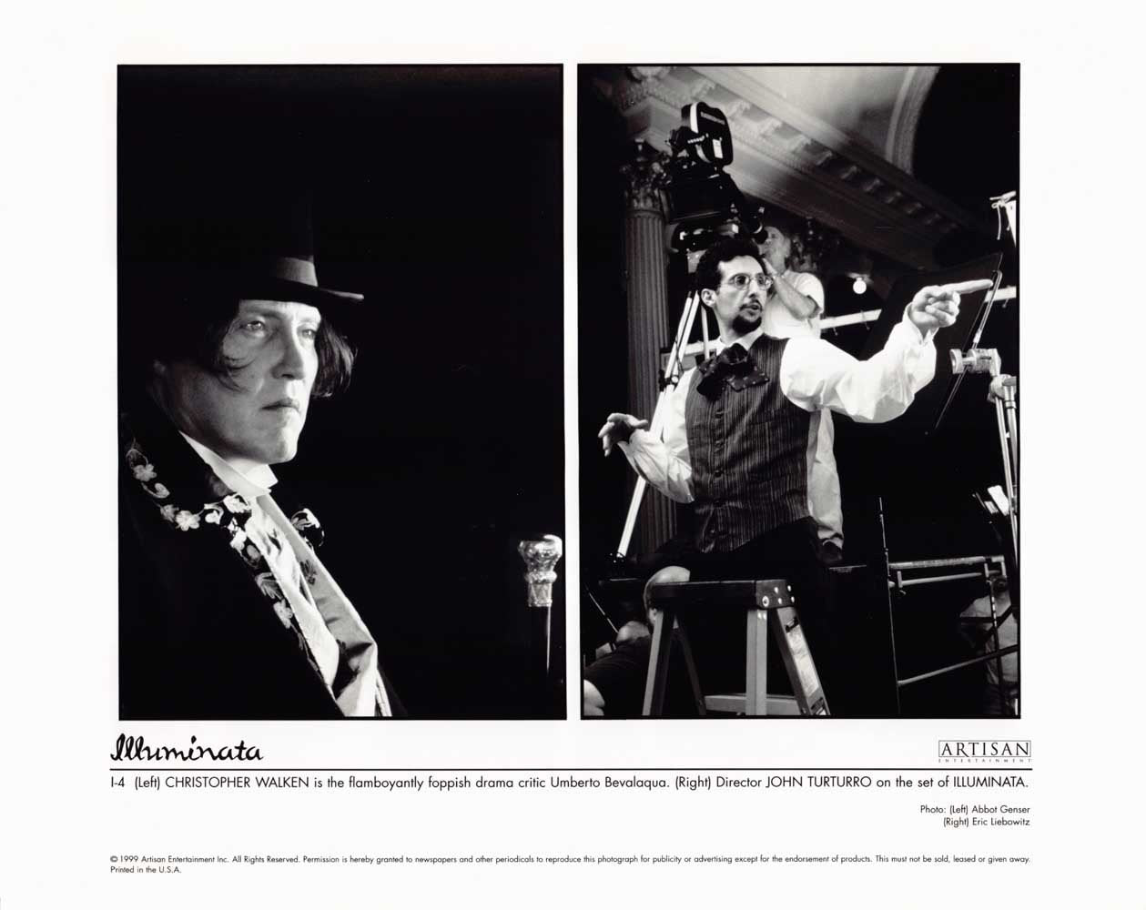 Christopher Walken ILLUMINATA John Turturro original 10x8 press photo 1999