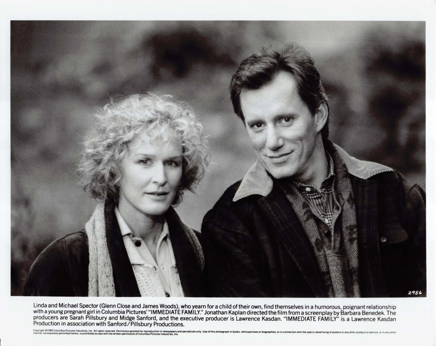 Glenn Close IMMEDIATE FAMILY James Woods 1989 original 8x10 press photo