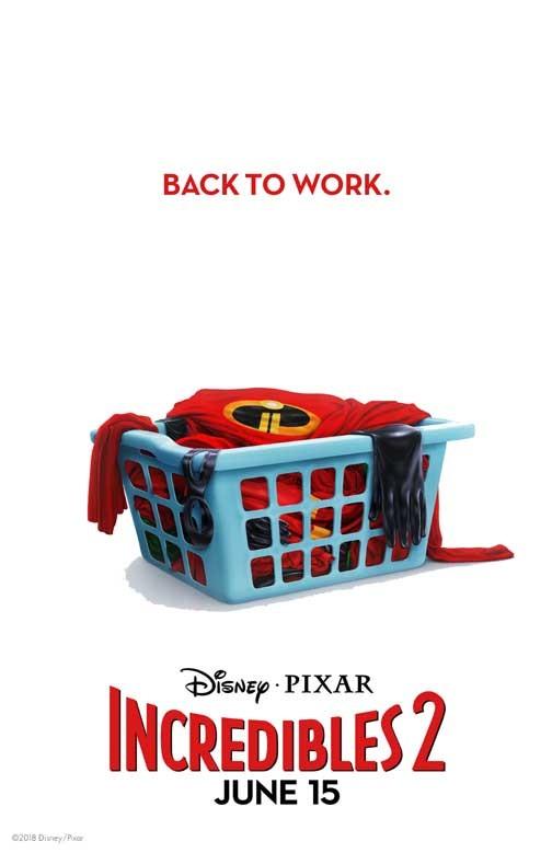 Pixar INCREDIBLES 2 basket advance movie poster 11x17