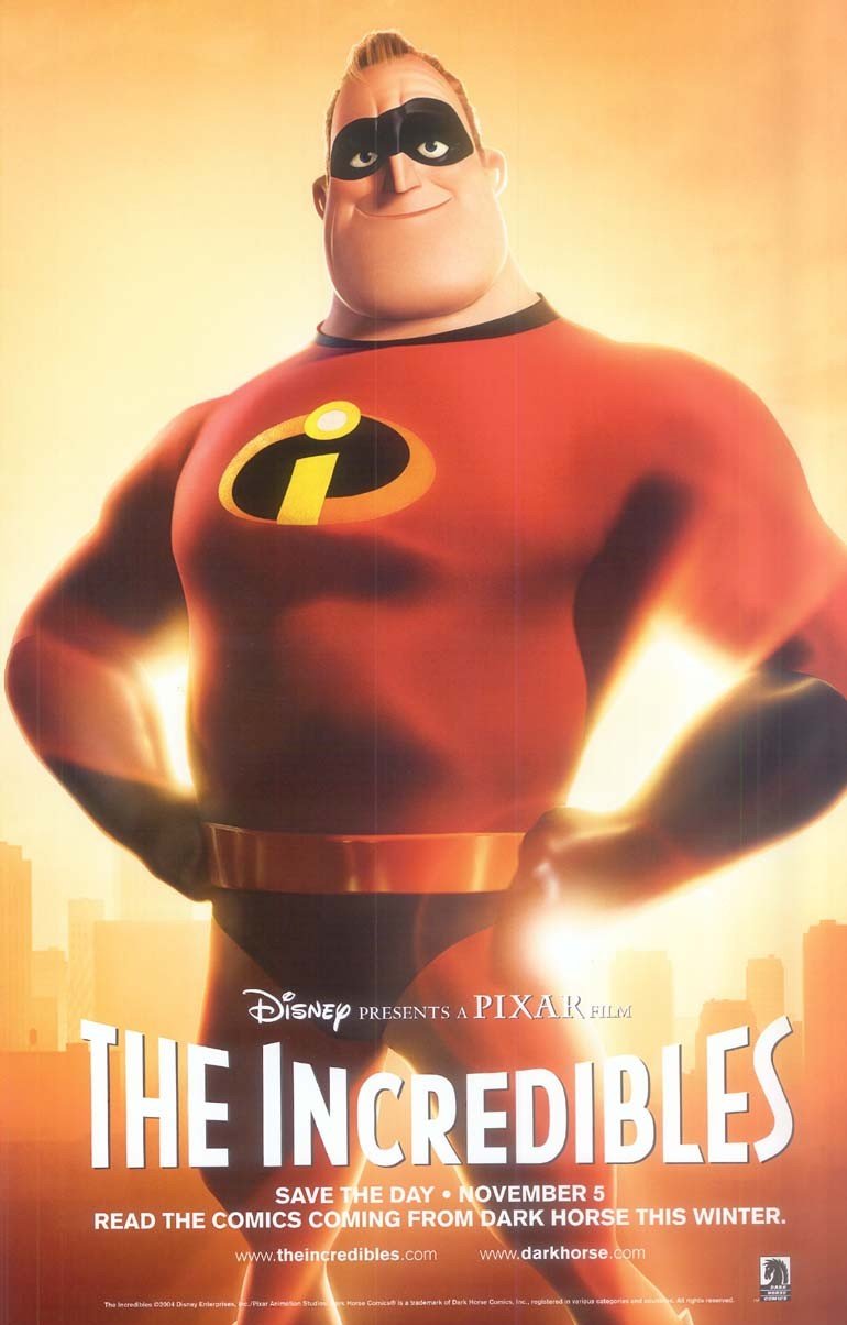 Pixar Brad Bird's THE INCREDIBLES original studio movie poster 11x17 SDCC