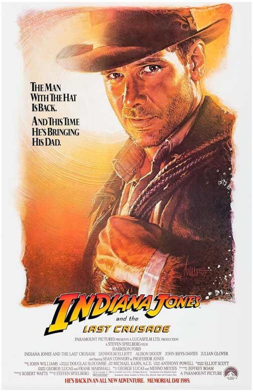 Harrison Ford INDIANA JONES LAST CRUSADE Sean Connery adv movie poster 11x17