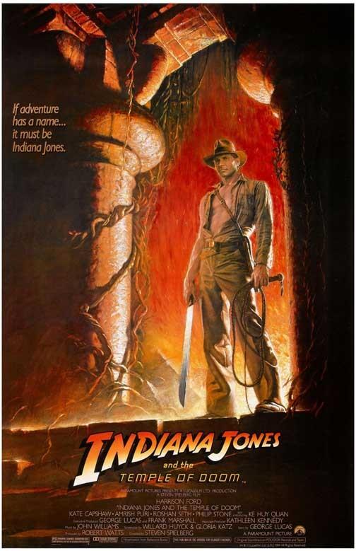 Harrison Ford INDIANA JONES TEMPLE OF DOOM Kate Capshaw movie poster 'A' 11x17