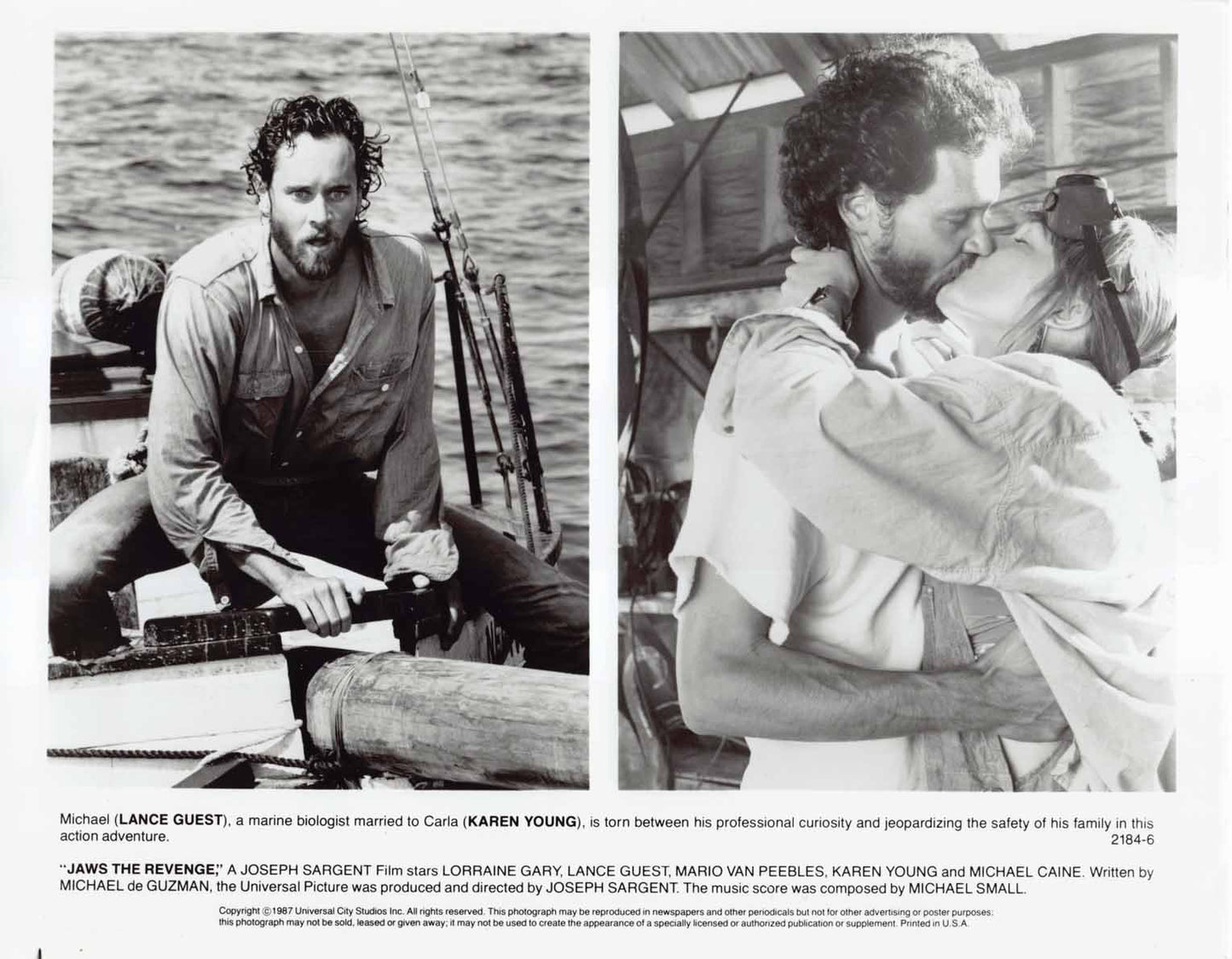 Lance Guest JAWS THE REVENGE Michael Caine original 8x10 press photos 1987