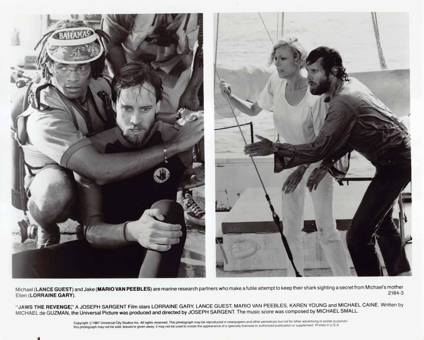 Lance Guest JAWS THE REVENGE Michael Caine original 8x10 press photos 1987