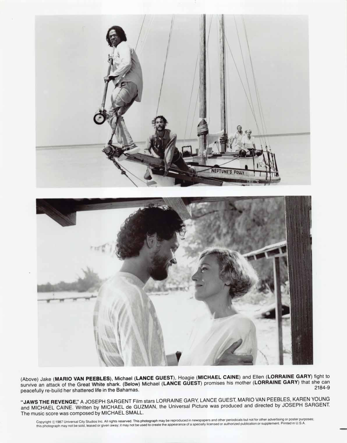 Lance Guest JAWS THE REVENGE Michael Caine original 8x10 press photos 1987