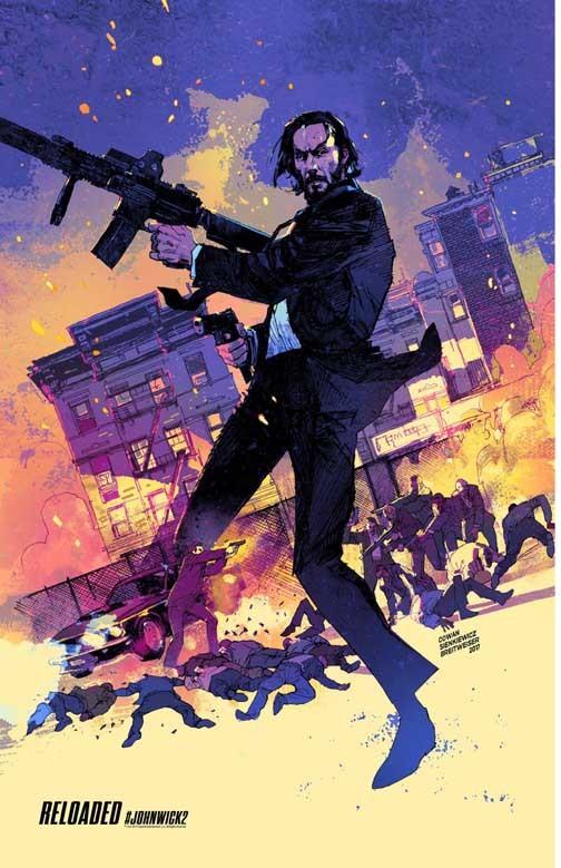 Keanu Reeves JOHN WICK CHAPTER 2 'Reloaded' advance movie poster 11x17