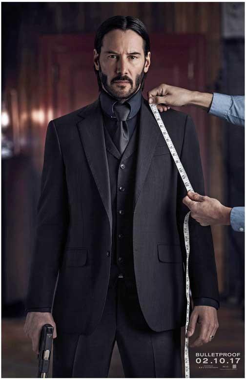 Keanu Reeves JOHN WICK CHAPTER 2 'Bulletproof' advance movie poster 11x17