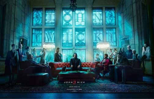 Keanu Reeves JOHN WICK CHAPTER 3 Continental movie poster 17x11