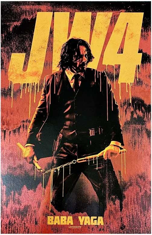 Keanu Reeves JOHN WICK CHAPTER 4 advance movie poster 11x17 SDCC