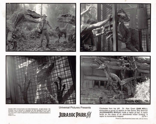 Sam Neill JURASSIC PARK 3 Alessandro Nivola original 8x10 press photo 2001