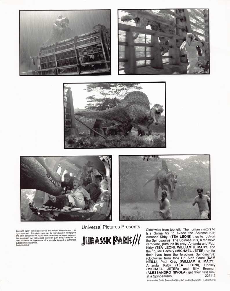 Sam Neill JURASSIC PARK 3 William H. Macy Téa Leoni original 8x10 press photo