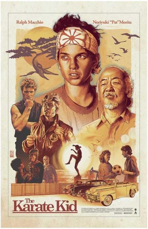 Ralph Macchio THE KARATE KID Pat Morita Elisabeth Shue movie poster 11x17