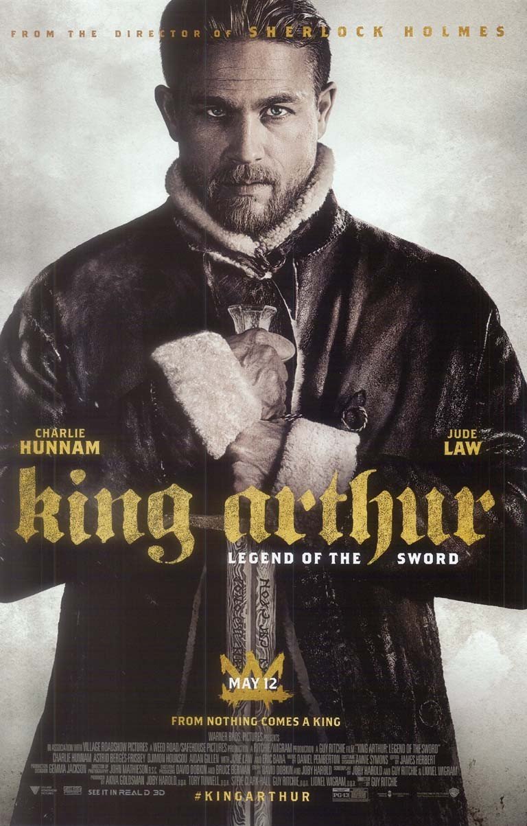 Charlie Hunnam KING ARTHUR Jude Law original studio movie poster 11x17