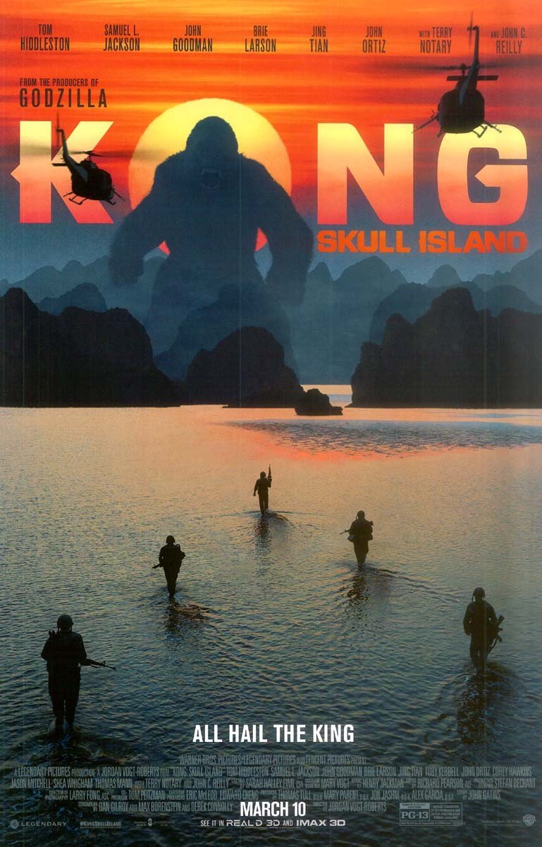 Tom Hiddleston KONG SKULL ISLAND Brie Larson original studio movie poster 11x17