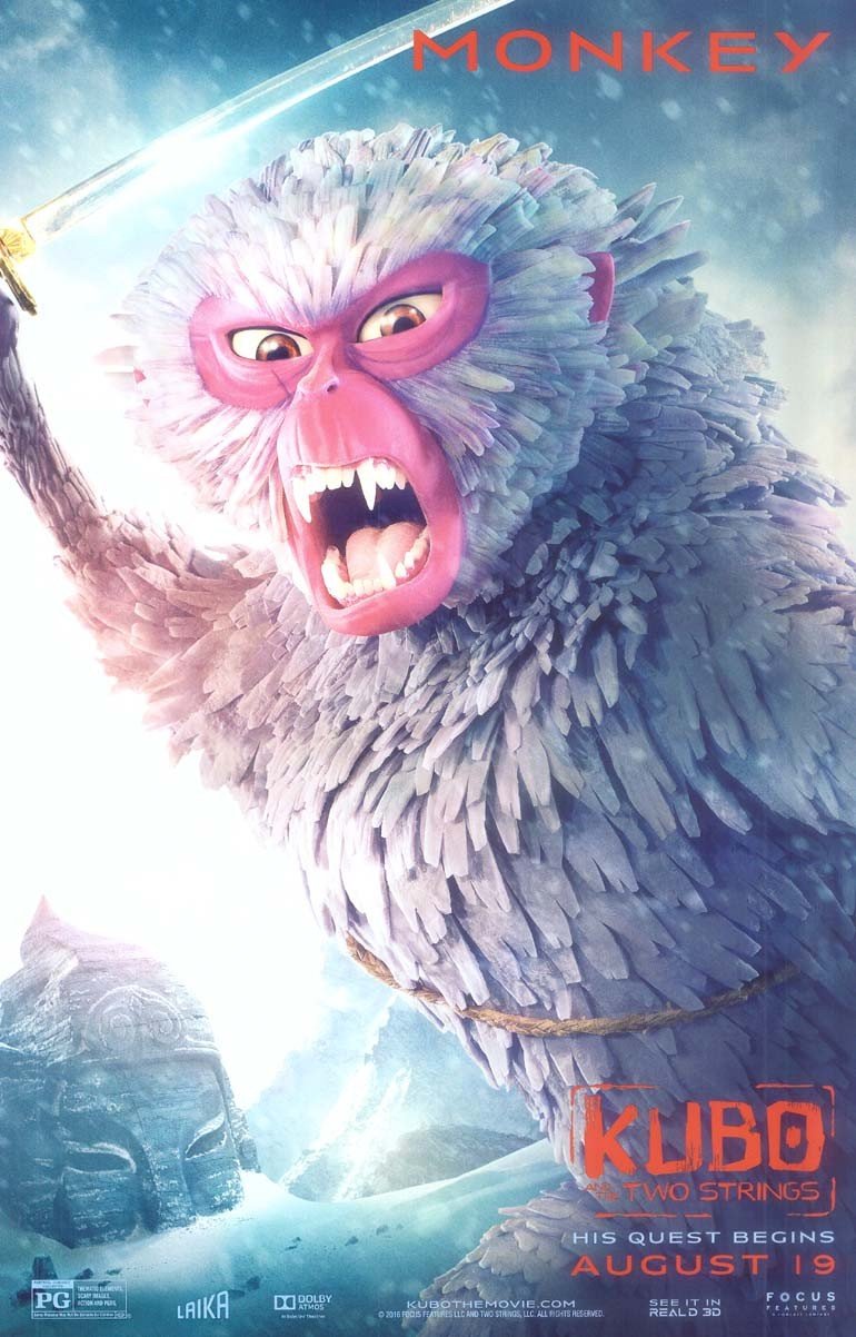 Laika KUBO AND THE TWO STRINGS 'Monkey' original studio movie poster 11x17