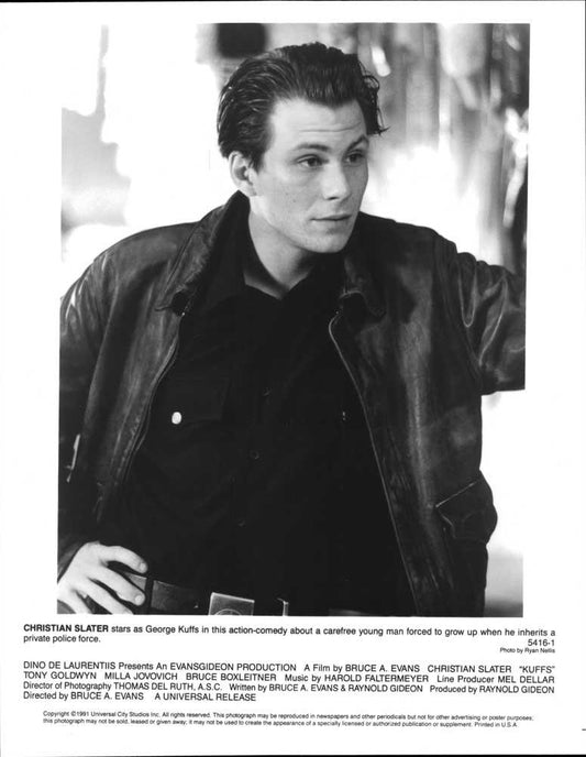 Christian Slater KUFFS original 8x10 press photo 1991