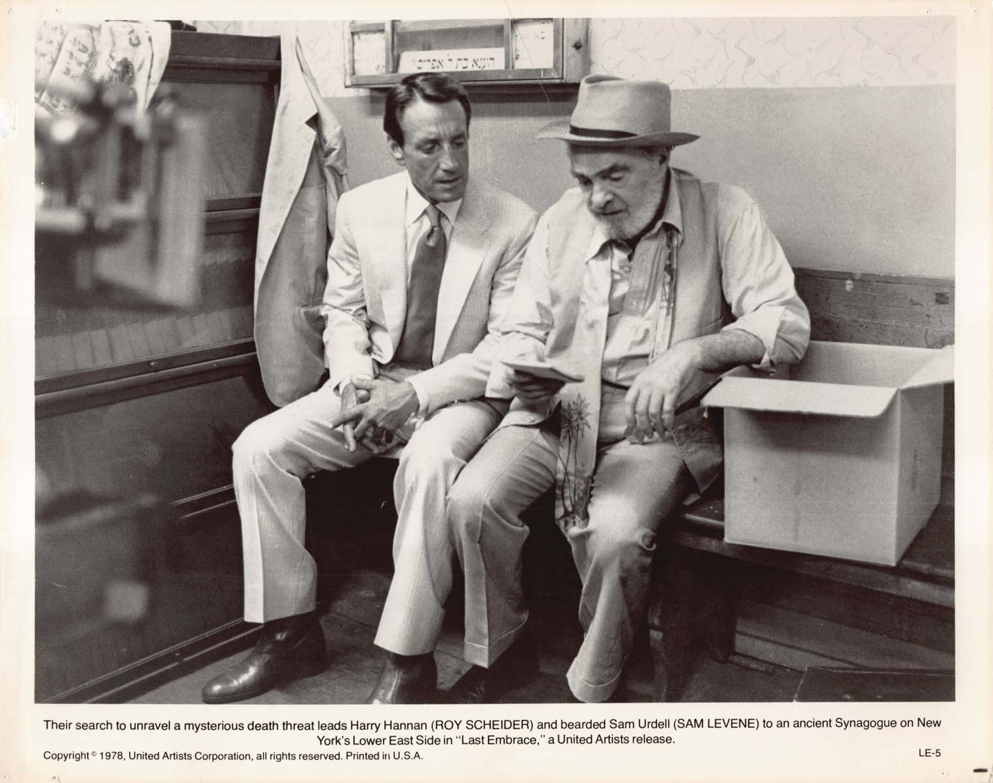 Roy Scheider LAST EMBRACE Sam Levene original press photo 1978