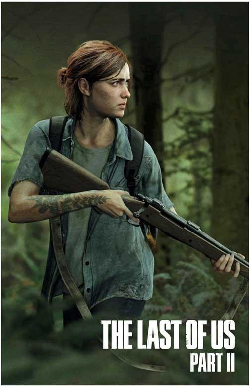 Naughty Dog LAST OF US PART 2 Ellie video game poster 11x17