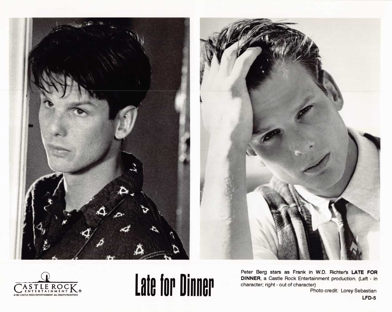 Peter Berg LATE FOR DINNER original 10x8 press photo 1991