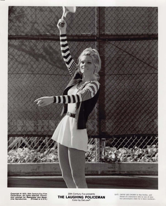 Cathy Lee Crosby LAUGHING POLICEMAN original press photo 1973