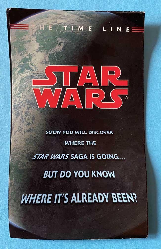 Del Rey STAR WARS novels Time Line brochure leaflet 1998