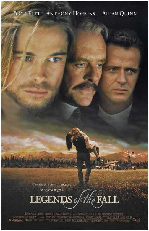 Brad Pitt LEGENDS OF THE FALL Anthony Hopkins movie poster 11x17