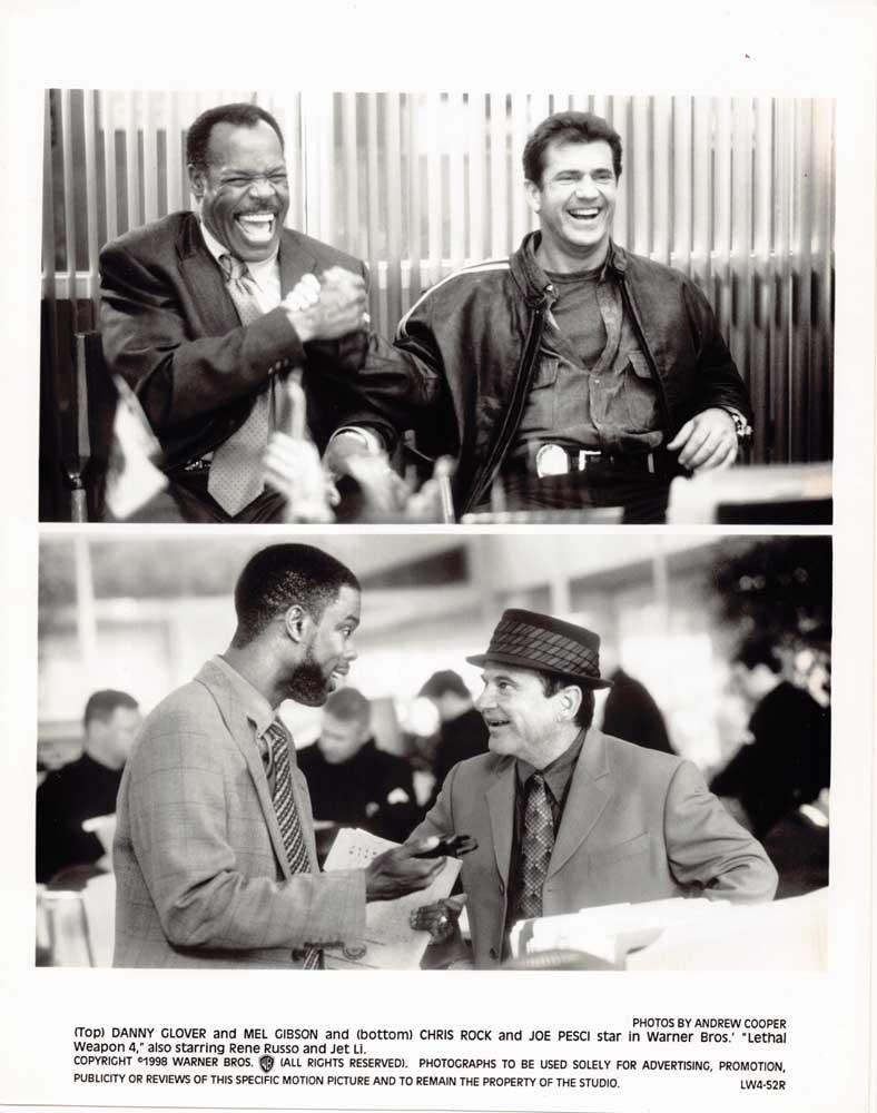 Mel Gibson LETHAL WEAPON 4 Danny Glover Joe Pesci original 8x10 press photo 1998