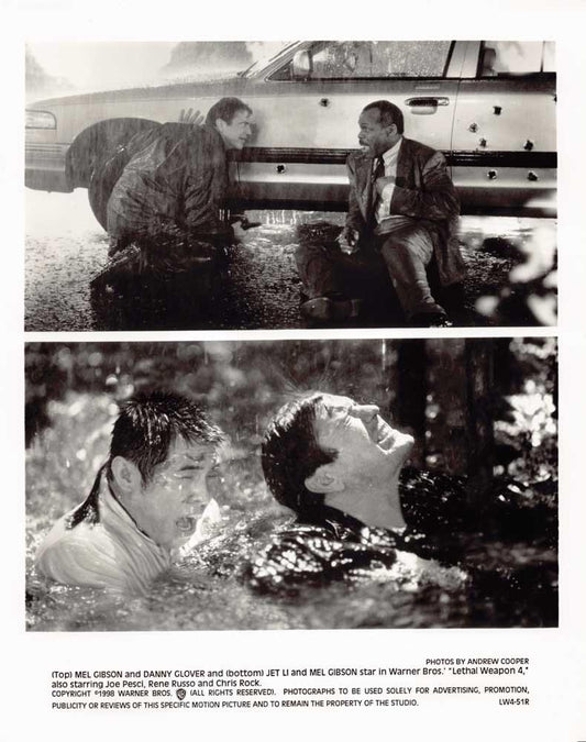 Mel Gibson LETHAL WEAPON 4 Danny Glover Jet Li original 8x10 press photo 1998