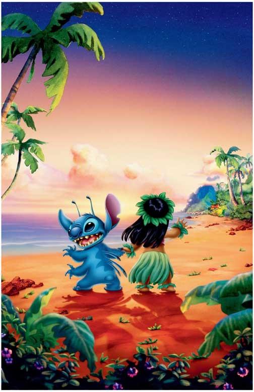 animated Disney's LILO & STITCH duo beach movie poster 11x17