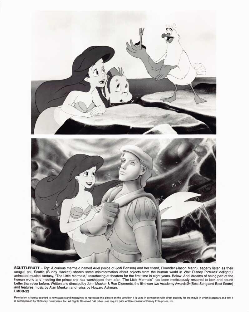 Jodie Benson Disney's THE LITTLE MERMAID Buddy Hackett 8x10 press photo 1997